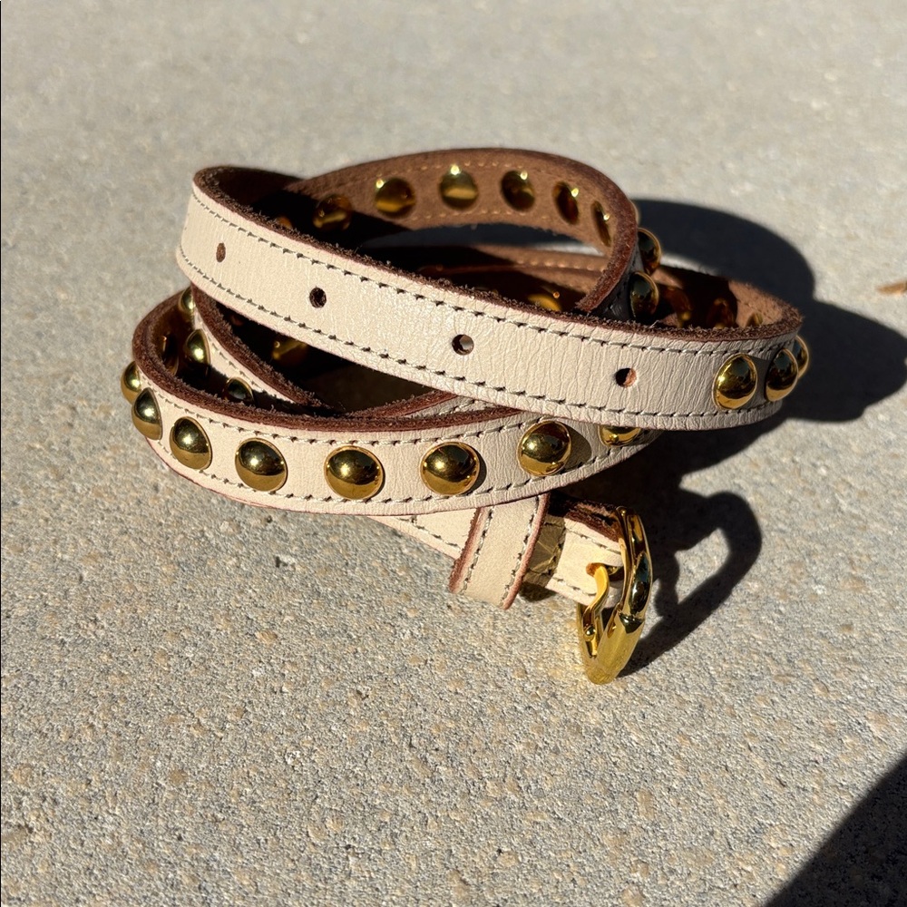 B-Low the Belt Cream Studded Belt